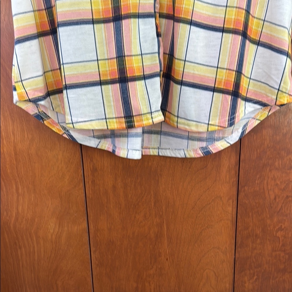 New York Laundry Yellow and Blue Blouse Relaxed Fit Q-21 - Picture 6 of 7
